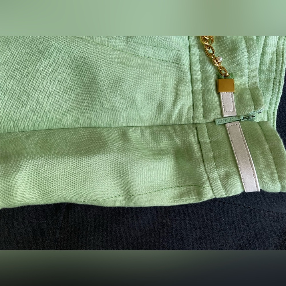 Gucci Green Viscose & Linen Pleated Skirt pre-owned size S - Picture 10 of 11